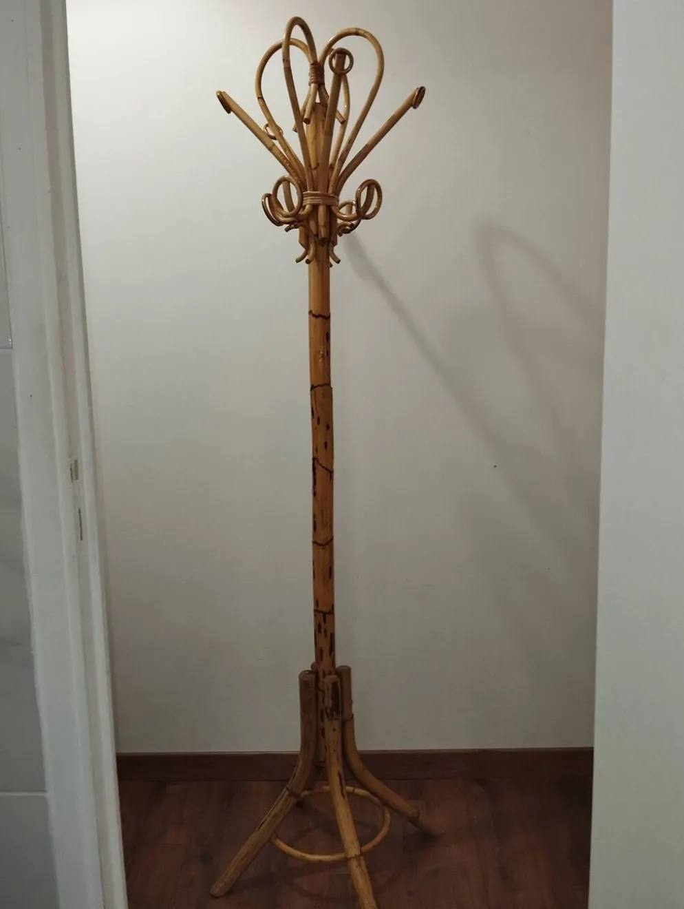 Porte manteau vintage en bambou style Franco Albini
