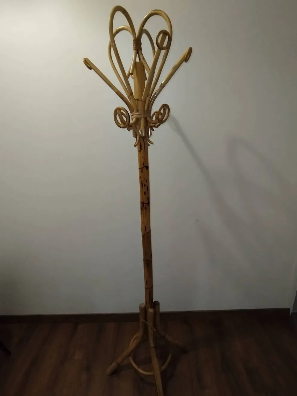 Porte manteau vintage en bambou style Franco Albini