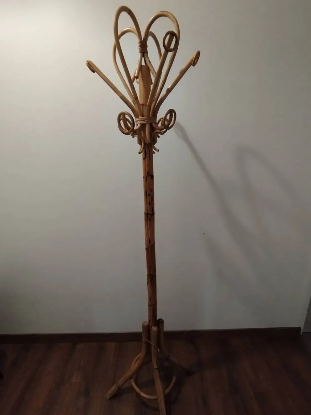 Porte manteau vintage en bambou style Franco Albini