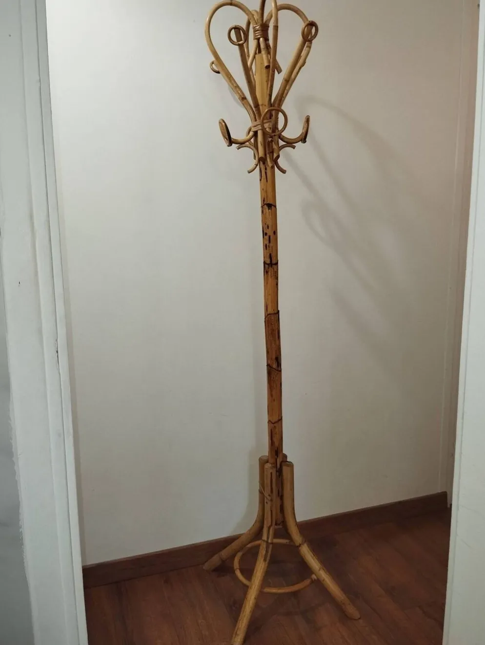 Porte manteau vintage en bambou style Franco Albini