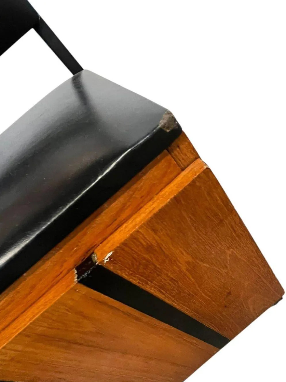 Porte-manteau vintage en bois, autoportant, avec miroir et espace de rangement