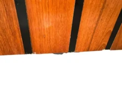 Porte-manteau vintage en bois, autoportant, avec miroir et espace de rangement