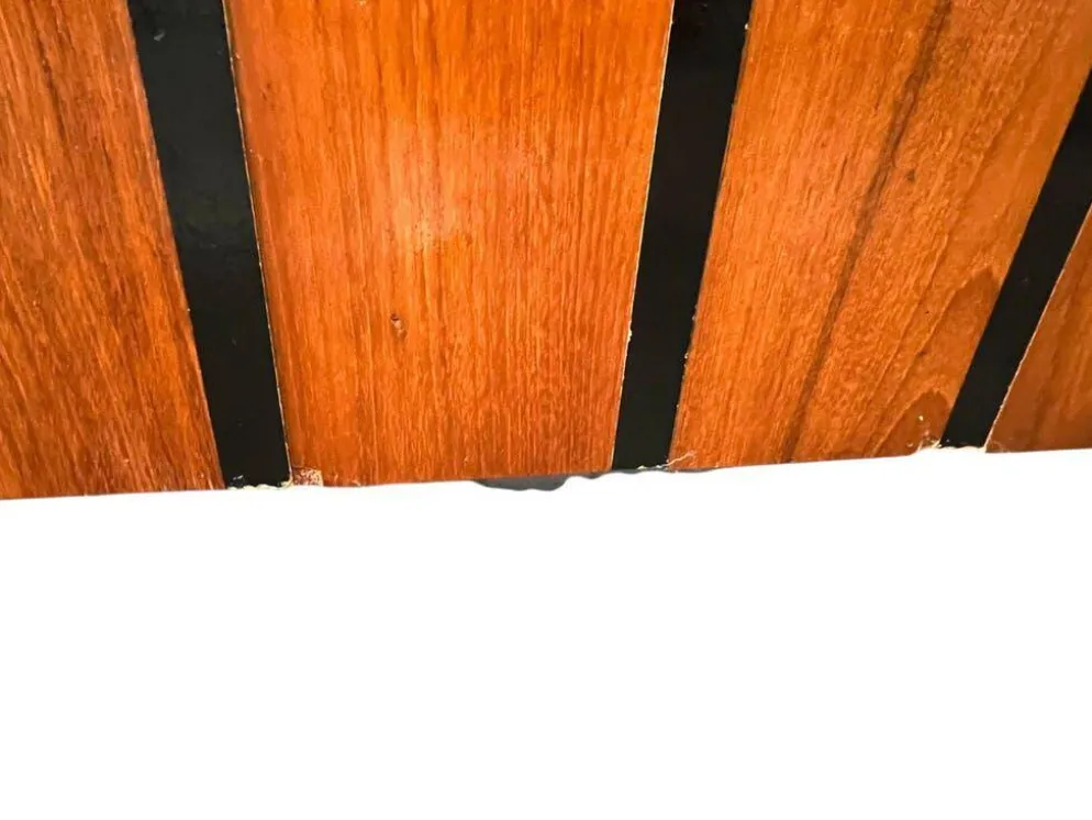 Porte-manteau vintage en bois, autoportant, avec miroir et espace de rangement