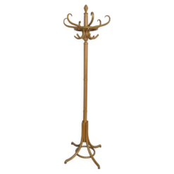 Porte-manteau vintage en bois cintré de style Thonet avec porte-parapluie