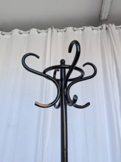 Porte-manteau vintage en bois courbé noir dans le style Thonet / Arbre à hall d'époque mi-siècle