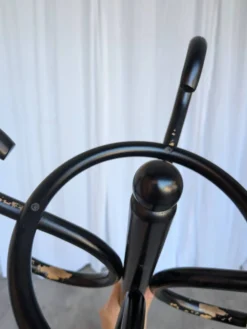 Porte-manteau vintage en bois courbé noir dans le style Thonet / Arbre à hall d'époque mi-siècle