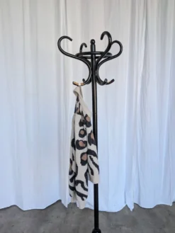 Porte-manteau vintage en bois courbé noir dans le style Thonet / Arbre à hall d'époque mi-siècle