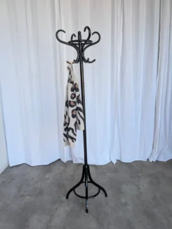Porte-manteau vintage en bois courbé noir dans le style Thonet / Arbre à hall d'époque mi-siècle