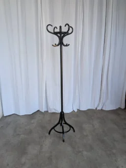 Porte-manteau vintage en bois courbé noir dans le style Thonet / Arbre à hall d'époque mi-siècle