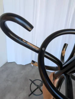 Porte-manteau vintage en bois courbé noir dans le style Thonet / Arbre à hall d'époque mi-siècle