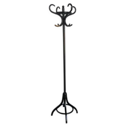 Porte-manteau vintage en bois courbé noir dans le style Thonet / Arbre à hall d'époque mi-siècle