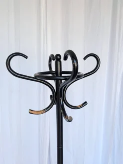 Porte-manteau vintage en bois courbé noir dans le style Thonet / Arbre à hall d'époque mi-siècle