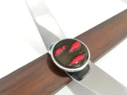 Porte-manteau vintage en céramique, teck et chrome.