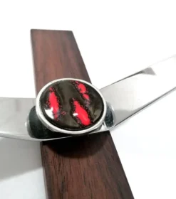Porte-manteau vintage en céramique, teck et chrome.