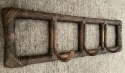 Porte manteau vintage en rotin des années 60