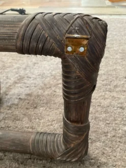 Porte manteau vintage en rotin des années 60
