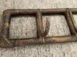 Porte manteau vintage en rotin des années 60