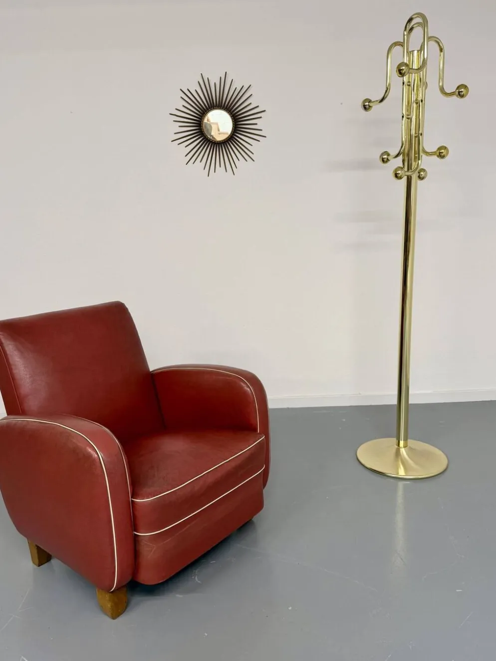 Porte-manteau vintage laiton design italien Hollywood Regency année 70