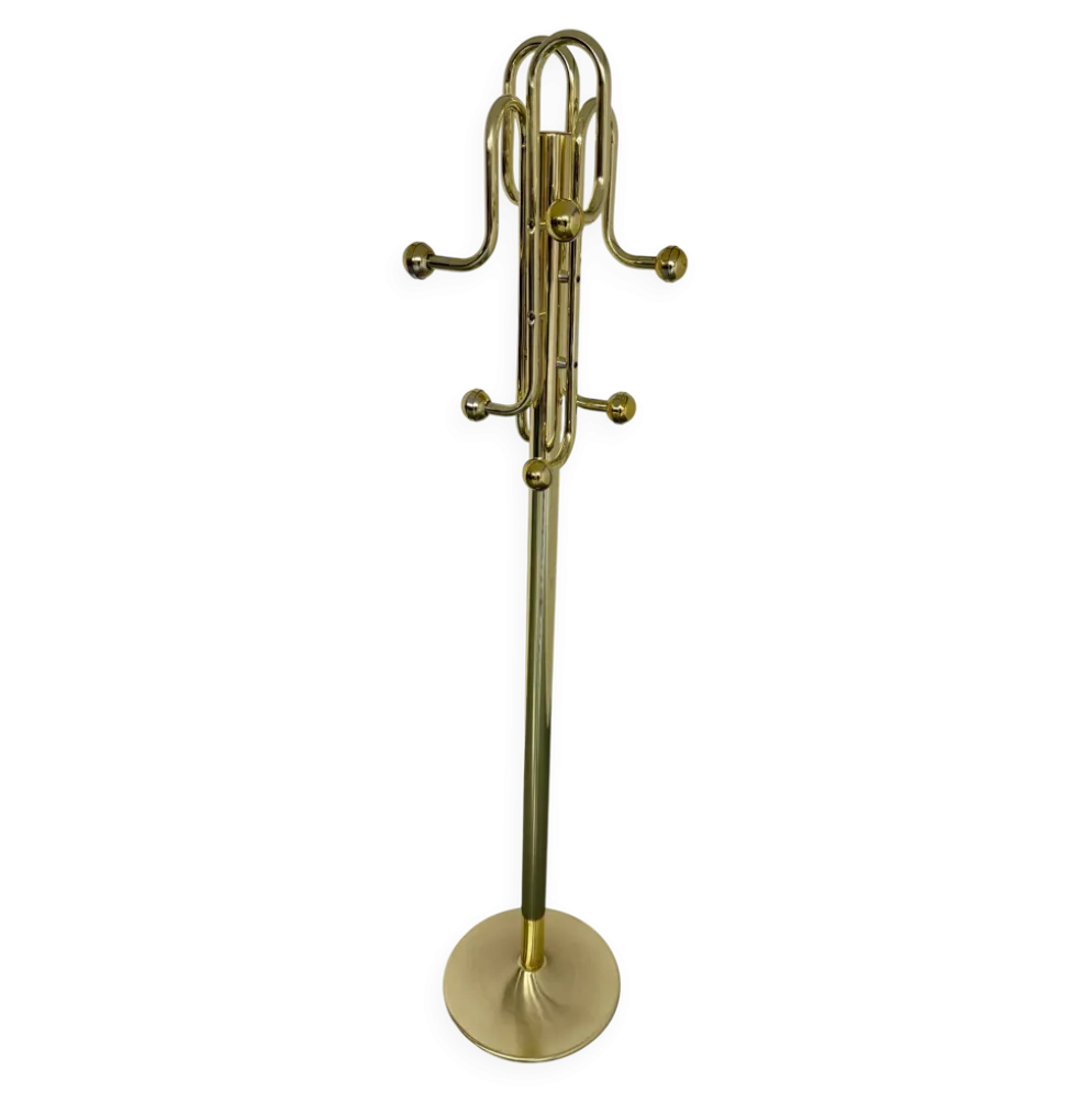 Porte-manteau vintage laiton design italien Hollywood Regency année 70