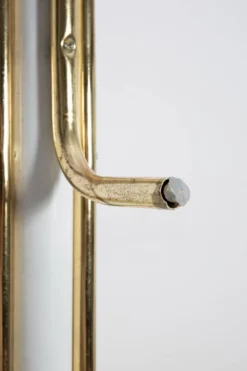 Porte-manteau vintage milieu du siècle blanc et or en métal, Italie, années 1960