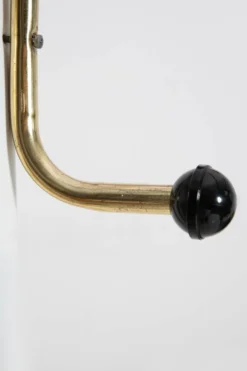 Porte-manteau vintage milieu du siècle blanc et or en métal, Italie, années 1960