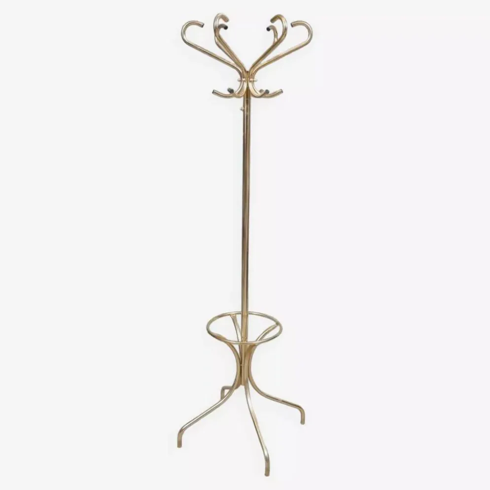 Porte manteau vintage métal doré 1960