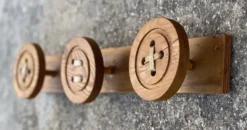 Portemanteau vintage 1980 à 3 patères "boutons"