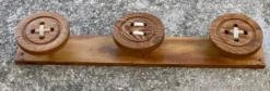 Portemanteau vintage 1980 à 3 patères "boutons"