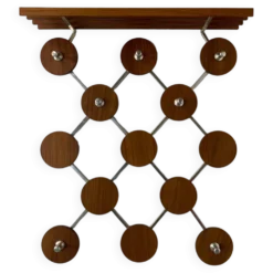 Porte-manteau vintage scandinave du milieu du siècle en teck et en métal, années 1960.