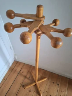 Portemanteau vintage scandinave, meuble patères ancien