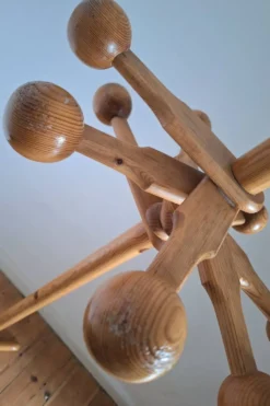 Portemanteau vintage scandinave, meuble patères ancien