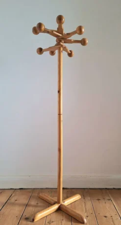 Portemanteau vintage scandinave, meuble patères ancien