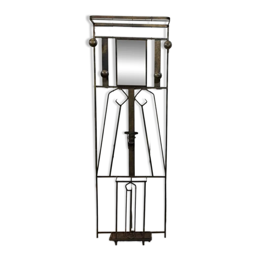 Porte manteaux de style art déco en fer des années 1960