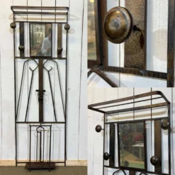Porte manteaux de style art déco en fer des années 1960