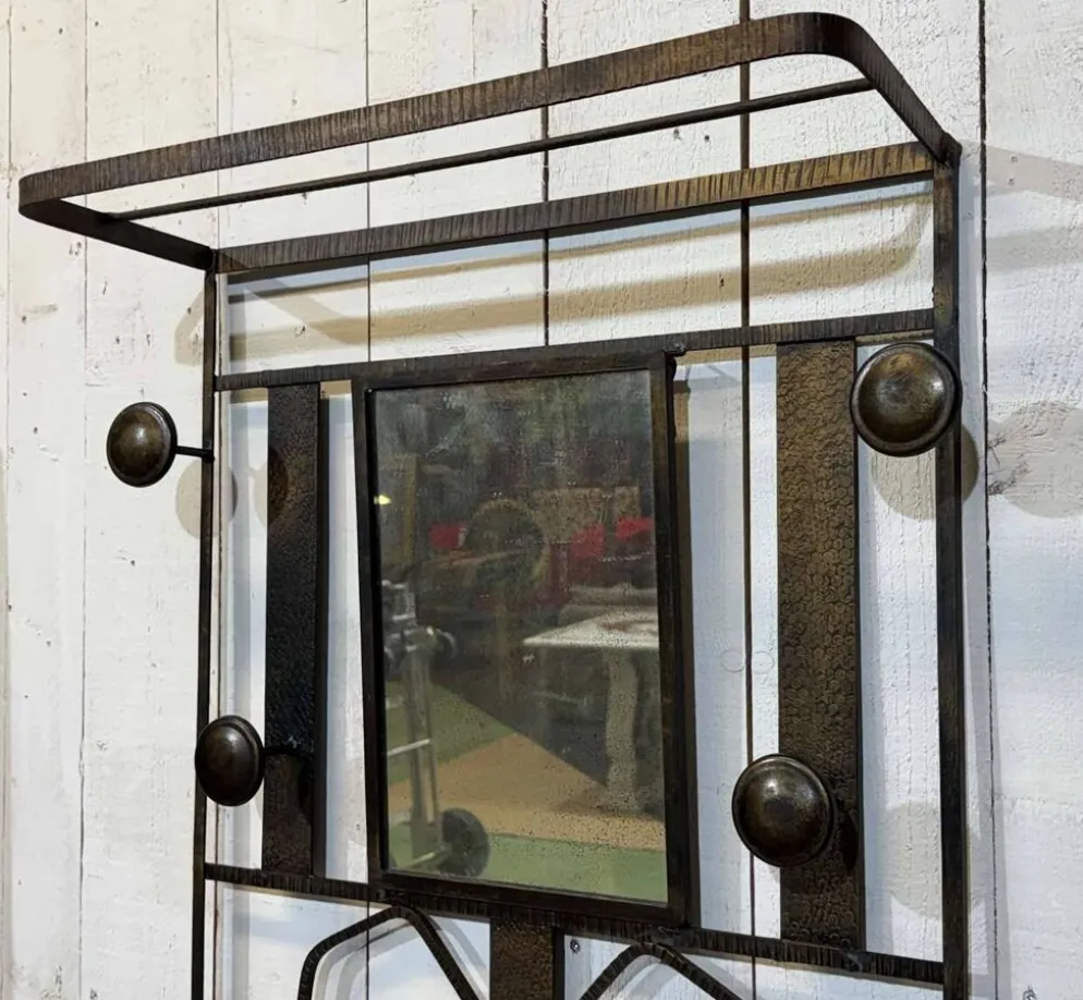 Porte manteaux de style art déco en fer des années 1960