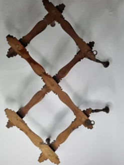 Porte-manteaux en bois extensible ancien, Napoléon III, 9 patères
