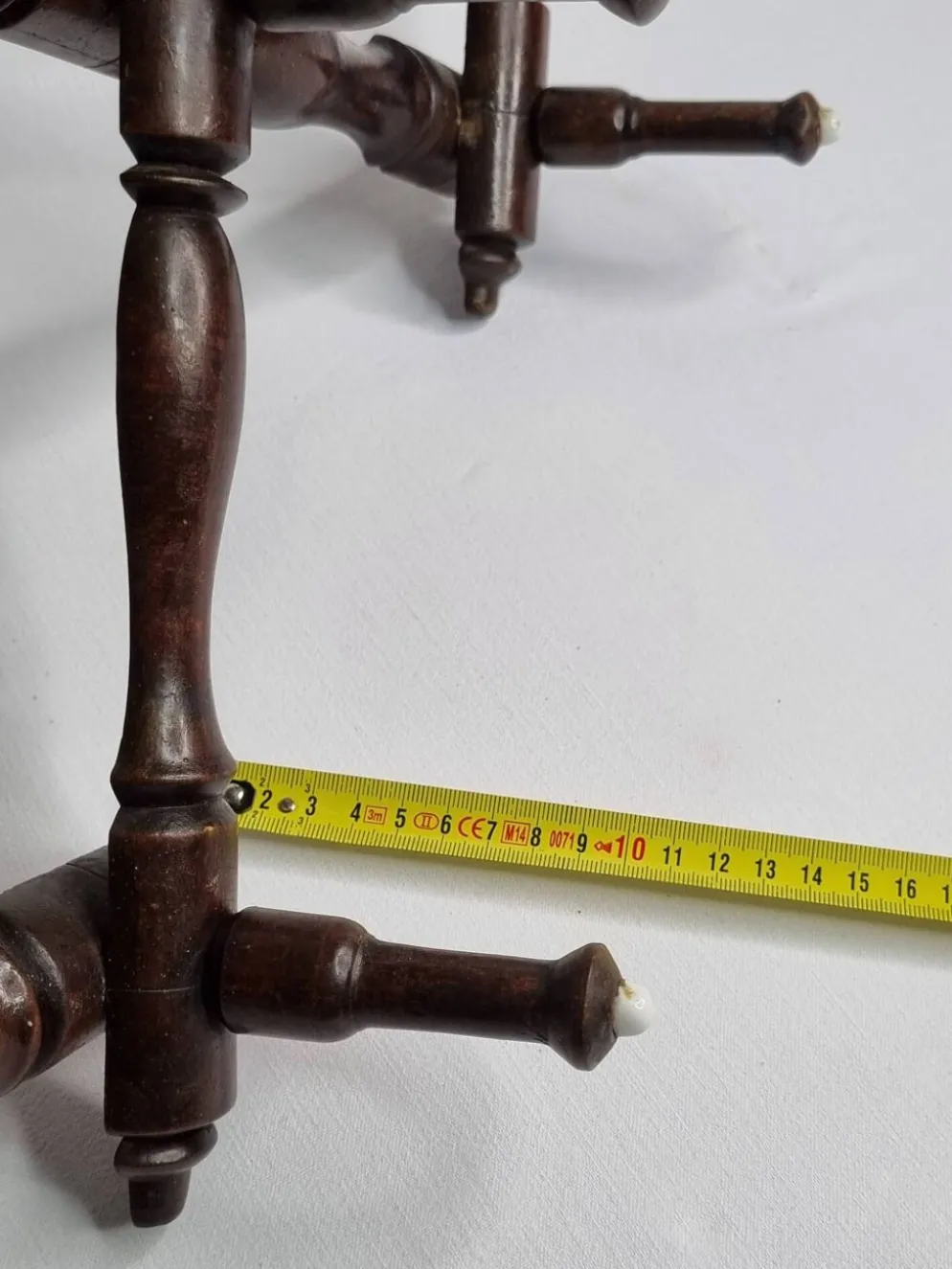 Porte-manteaux en bois extensible ancien, Napoléon III, 9 patères