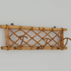Porte manteaux en rotin vintage 1960s