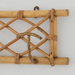 Porte manteaux en rotin vintage 1960s