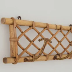 Porte manteaux en rotin vintage 1960s