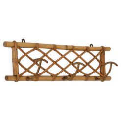 Porte manteaux en rotin vintage 1960s