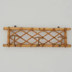 Porte manteaux en rotin vintage 1960s