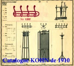 Porte-manteaux mural bois-courbé bistrot KOHN, vers 1900, no Thonet