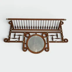 Porte-manteaux mural en bois courbé et laiton, Arts & Crafts, autriche, vers 1900