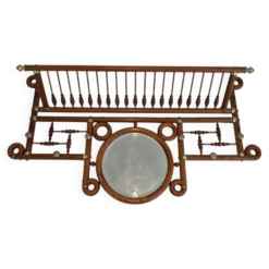 Porte-manteaux mural en bois courbé et laiton, Arts & Crafts, autriche, vers 1900