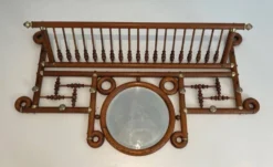 Porte-manteaux mural en bois courbé et laiton, Arts & Crafts, autriche, vers 1900