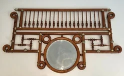 Porte-manteaux mural en bois courbé et laiton, Arts & Crafts, autriche, vers 1900