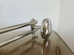 Porte manteaux mural en métal chromé à 5 patères, vintage, années 80