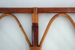 Porte manteaux mural vintage bambou et rotin