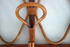 Porte manteaux mural vintage bambou et rotin